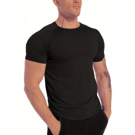 Men's Tight Fit Sauna Sweat Workout Crew Neck T-shirts, Body Shapewear For Men