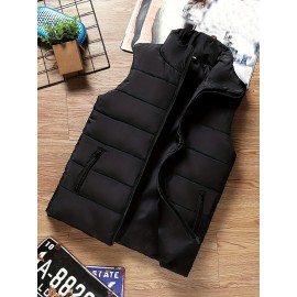 Men's Winter Vest, Lightweight Padding Puffer Vest, Sleeveless Coat Warm Zip Up Quilted Gilet Jacket