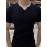 Men's Stylish Solid Shirt, Casual Breathable V Neck Short Sleeve Tee Top For City Walk Street Hanging Outdoor Activities