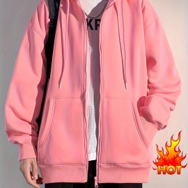 Men's Hooded Jacket Casual Long Sleeve Hoodies With Zipper Gym Sports Hooded Coat For Spring Fall