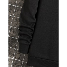 Men's Casual Color Block Pullover Sweatshirt, Street Style Long Sleeve Sweatshirt For Autumn And Winter Best Sellers