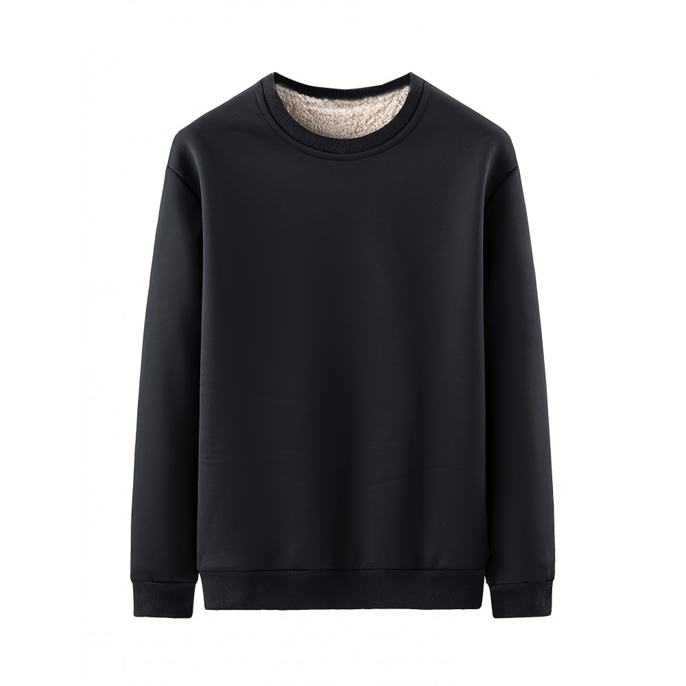 New Men's Casual Fashionable Solid Color Crew Neck Sweatshirts For Autumn And Winter