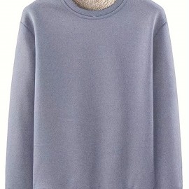 New Men's Casual Fashionable Solid Color Crew Neck Sweatshirts For Autumn And Winter