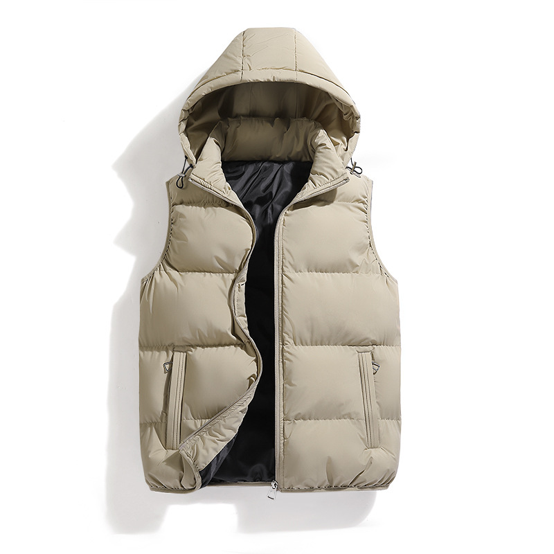 mens cotton hooded puffer vest best sellers details 2