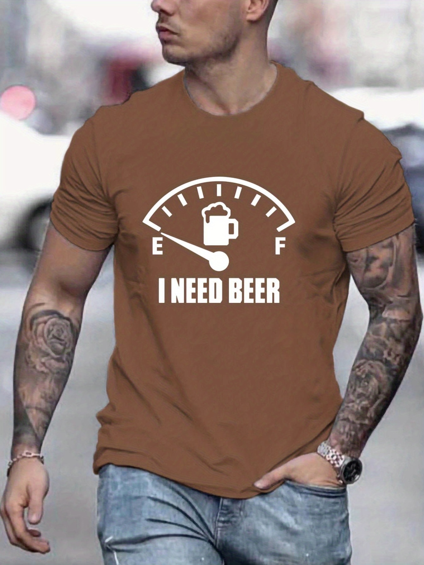 i need beer pattern print mens comfy t shirt graphic tee mens summer outdoor clothes mens clothing tops for men details 10