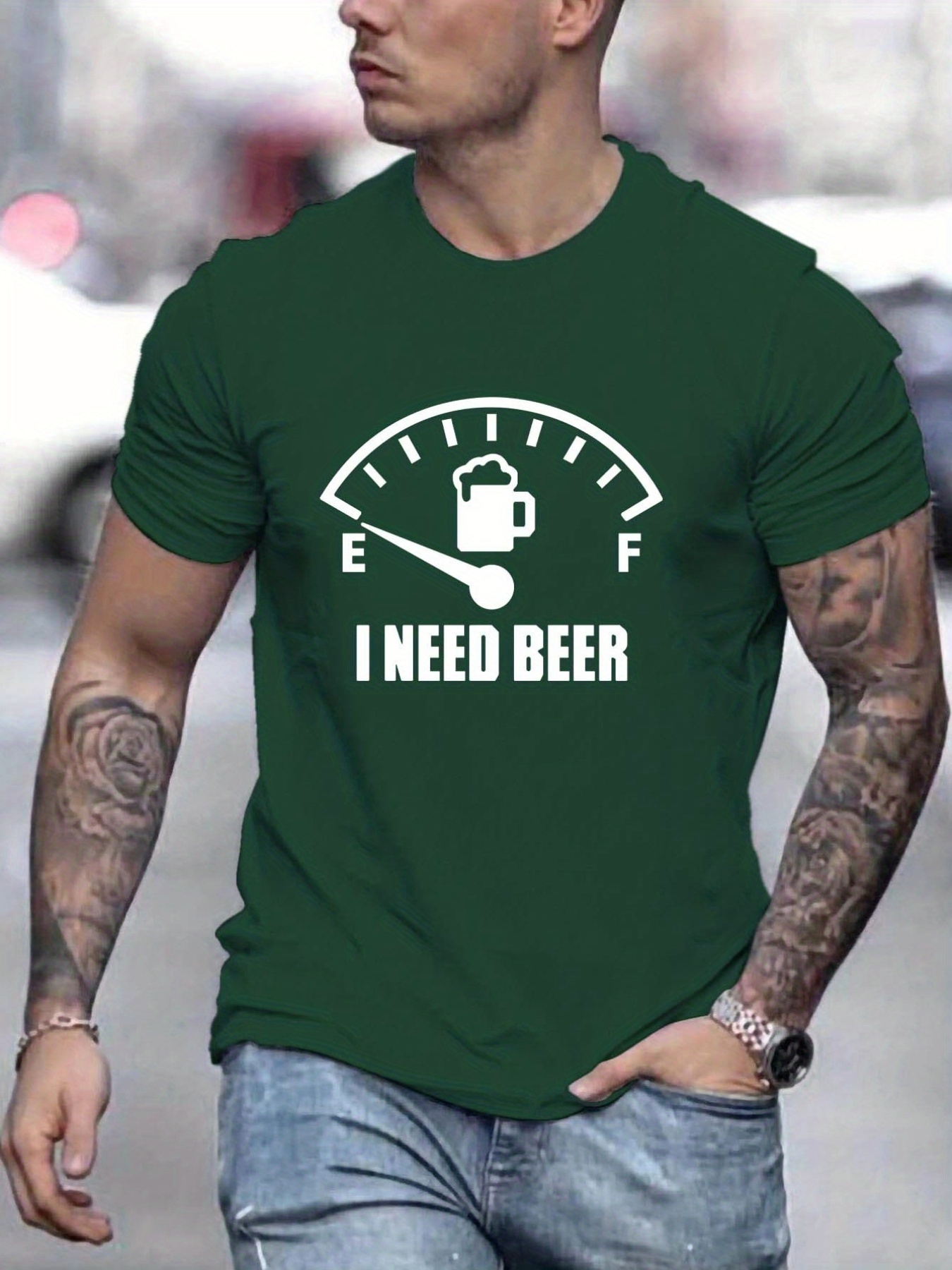 i need beer pattern print mens comfy t shirt graphic tee mens summer outdoor clothes mens clothing tops for men details 15