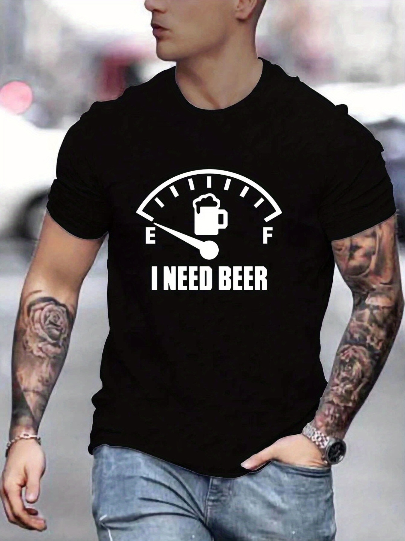 i need beer pattern print mens comfy t shirt graphic tee mens summer outdoor clothes mens clothing tops for men details 26