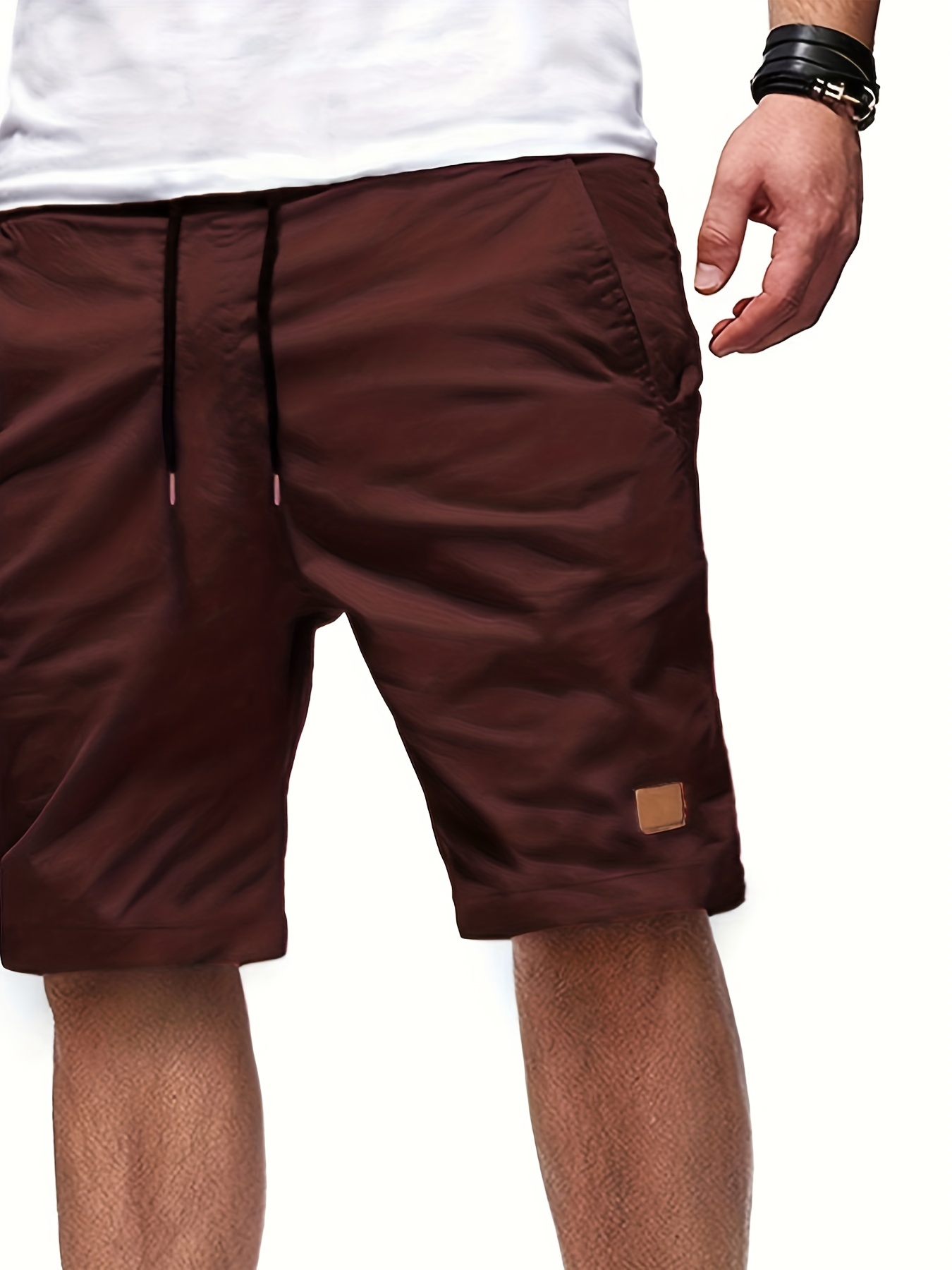 mens cut off drawstring shorts details 7