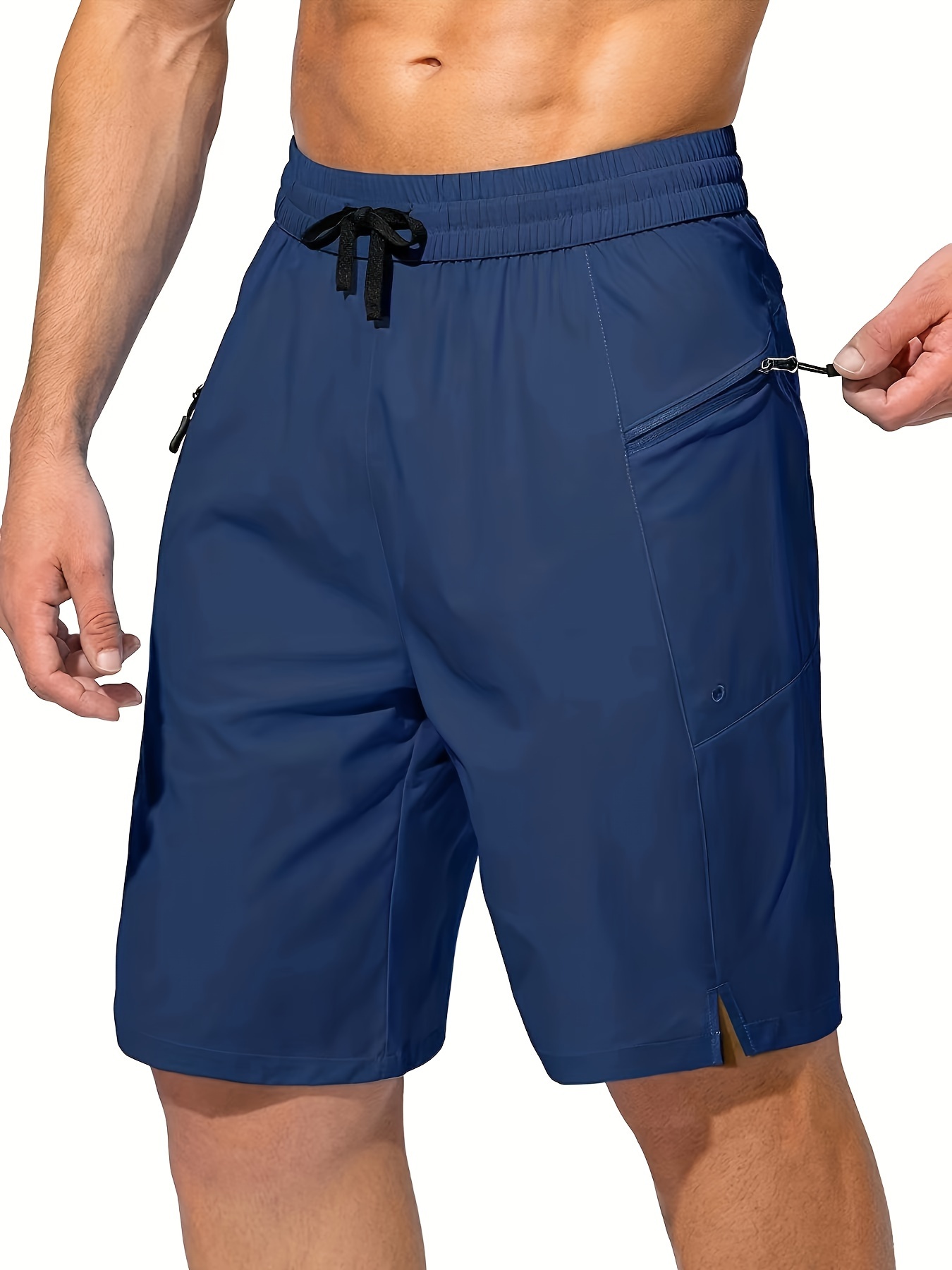 mens zip pocket sports shorts swimwear quick dry lightweight breathable uv protection beach swimming trunks no mesh lining details 25