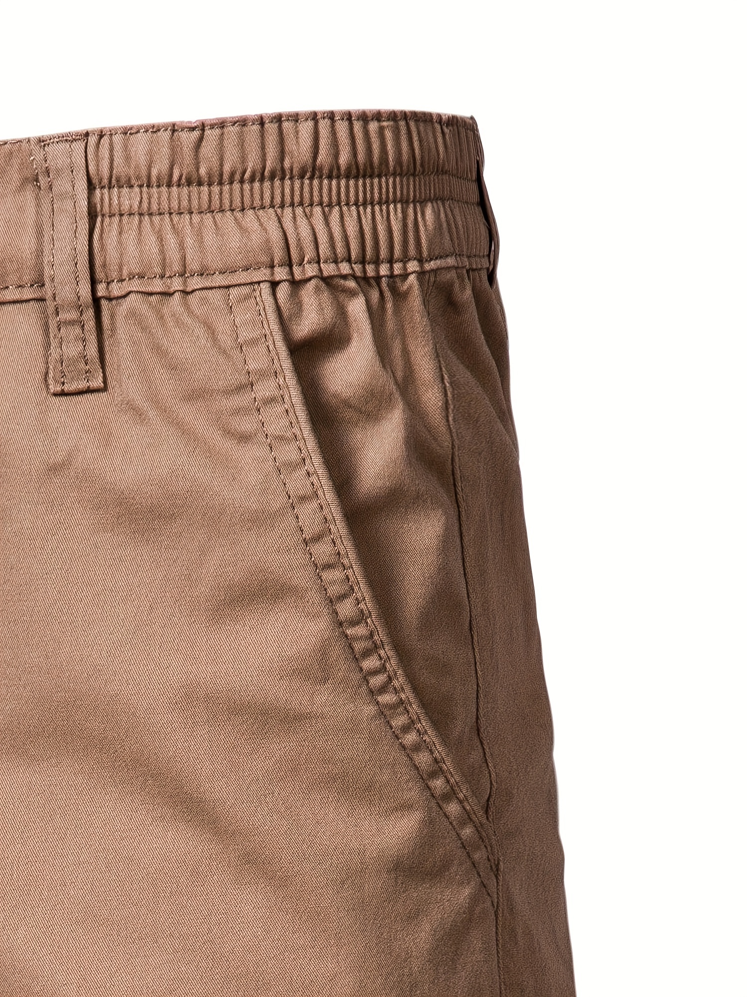 mens classic fit cotton twill flat front solid chino short with slant pockets and elastic waist details 27