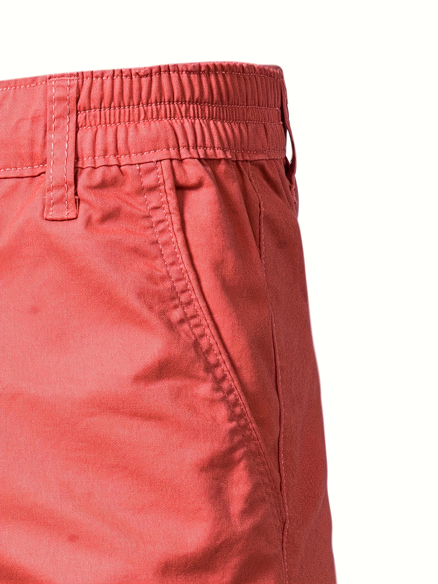 mens classic fit cotton twill flat front solid chino short with slant pockets and elastic waist details 43