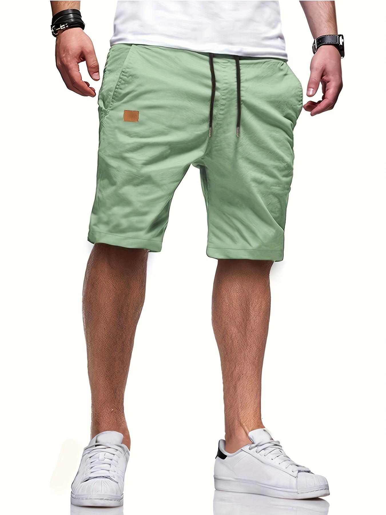 mens casual cargo shorts drawstring beach golf shorts for summer outdoor activities details 0