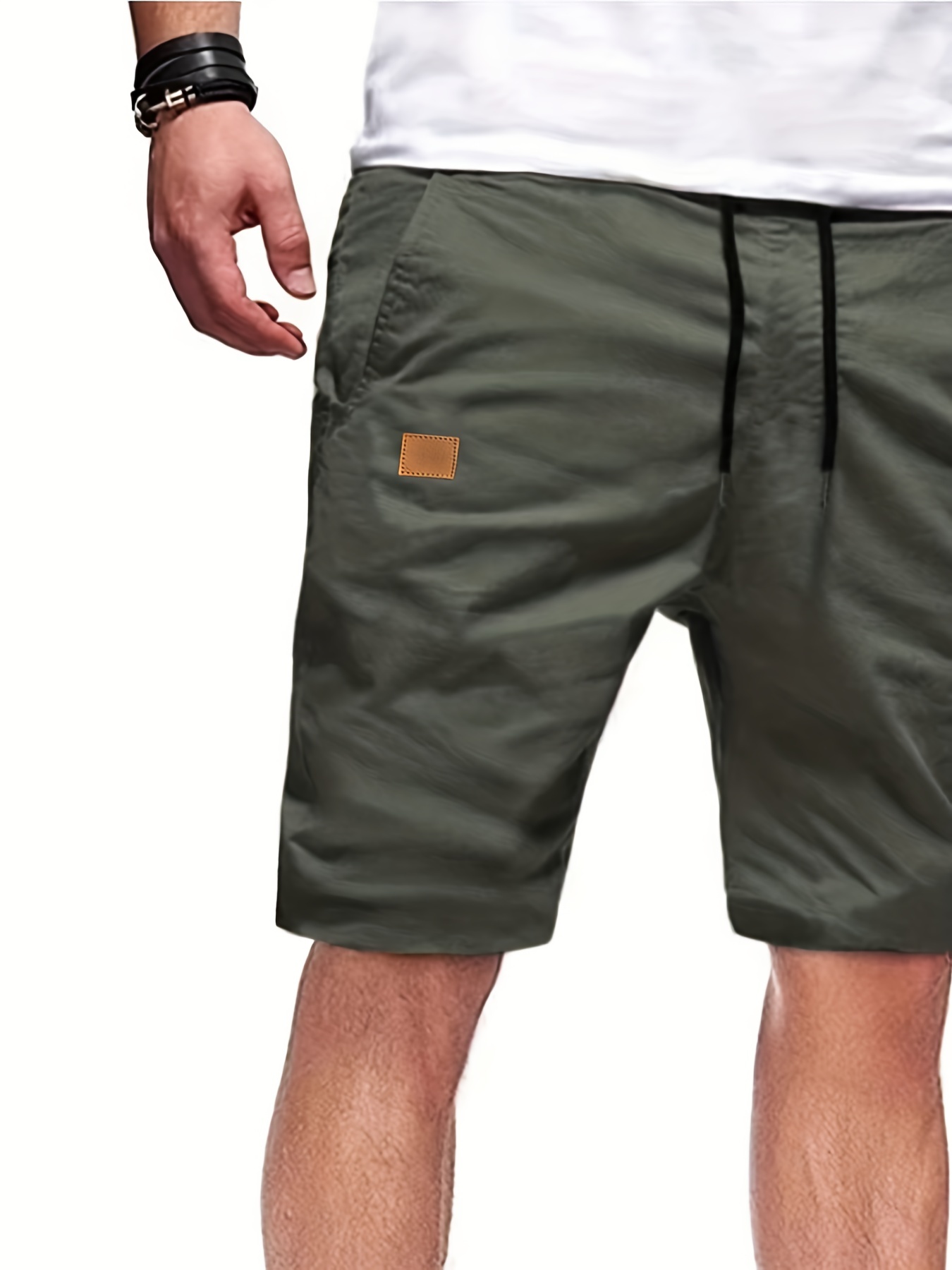 mens casual cargo shorts drawstring beach golf shorts for summer outdoor activities details 17