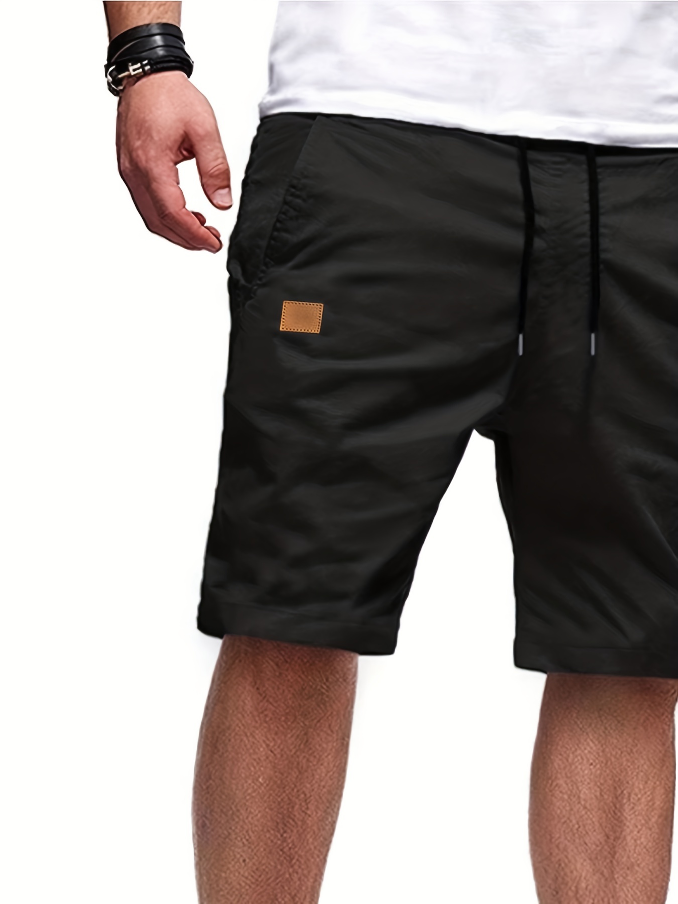 mens casual cargo shorts drawstring beach golf shorts for summer outdoor activities details 32