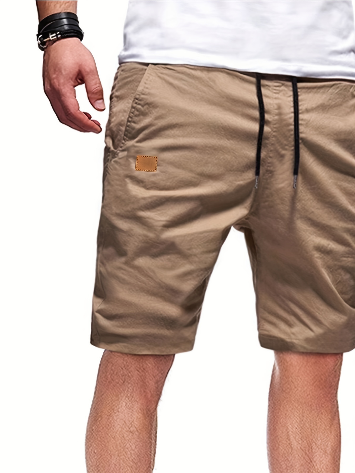 mens casual cargo shorts drawstring beach golf shorts for summer outdoor activities details 37